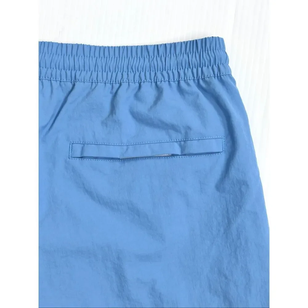Theory Track Swim Blue Crinkle Swim Trunks Shorts L NWT Coastal Yatch Club
